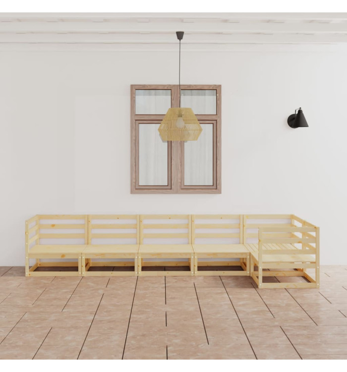 Salon de jardin 6 pcs Bois de pin massif | Mobilier & Déco