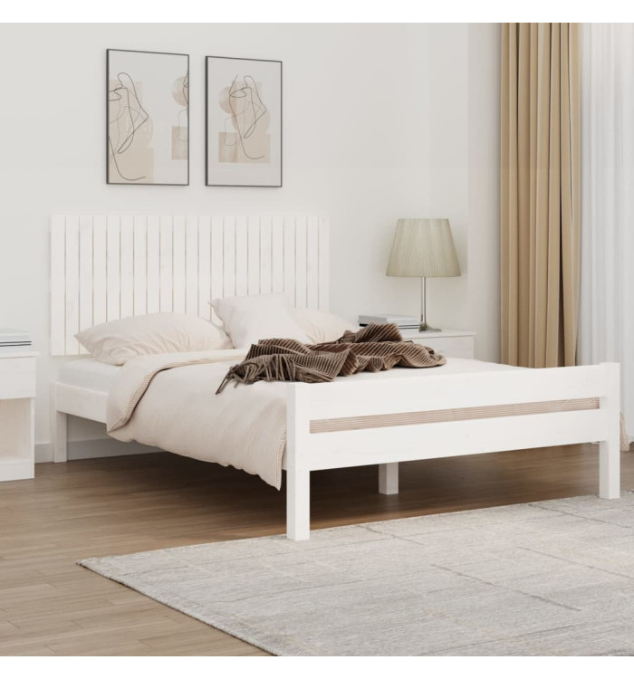 Tête de lit murale Blanc 140x3x60 cm Bois massif de pin | Mobilier & Déco