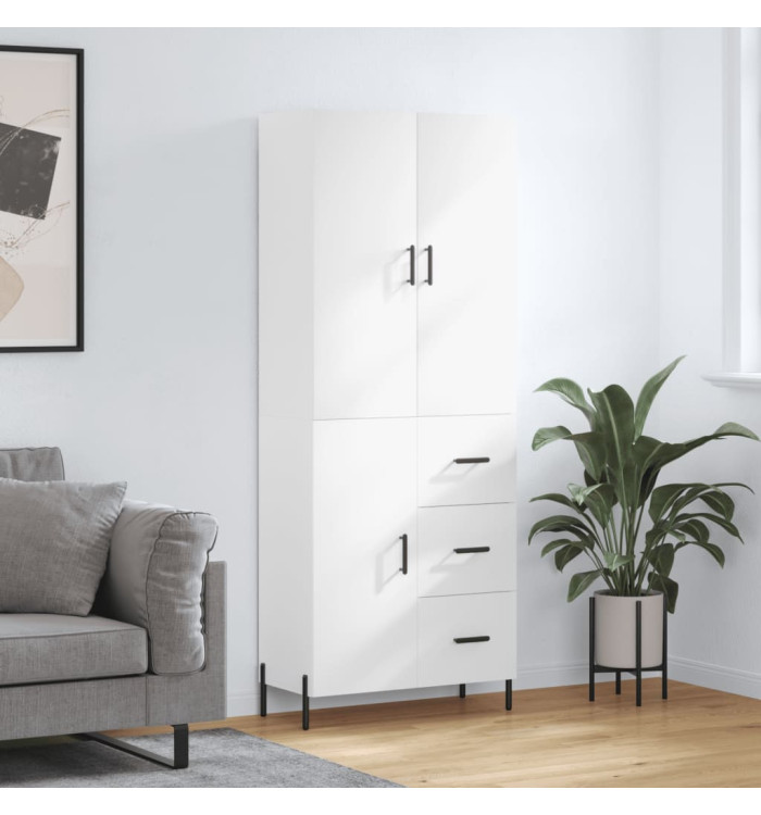 Buffet haut Blanc 69,5x34x180 cm Bois d'ingénierie | Mobilier & Déco