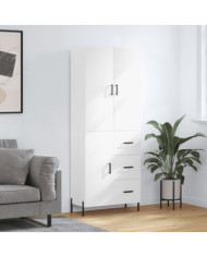 Buffet haut Blanc 69,5x34x180 cm Bois d'ingénierie | Mobilier & Déco