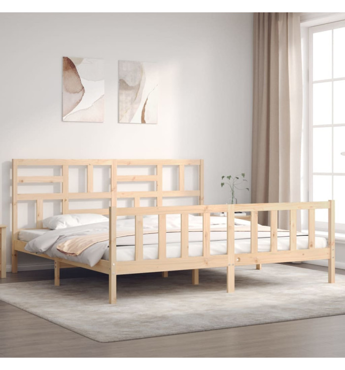 Cadre de lit sans matelas 200x200 cm bois massif de pin | Mobilier & Déco