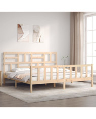Cadre de lit sans matelas 200x200 cm bois massif de pin | Mobilier & Déco