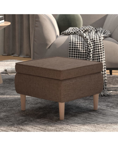 Tabouret avec pieds en bois Taupe Tissu | Mobilier & Déco
