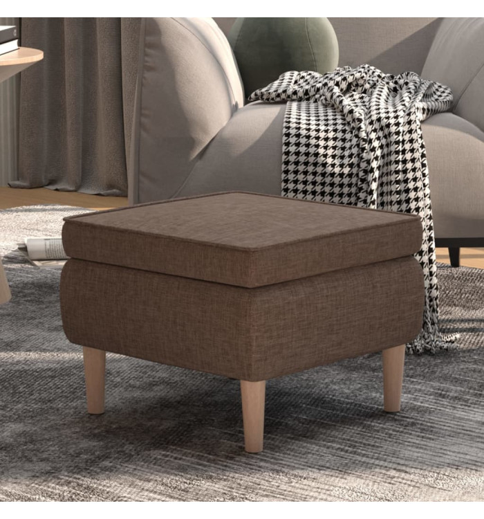 Tabouret avec pieds en bois Taupe Tissu | Mobilier & Déco