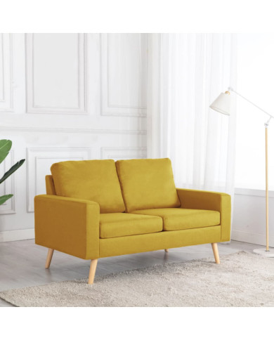 Canapé à 2 places Jaune Tissu | Mobilier & Déco