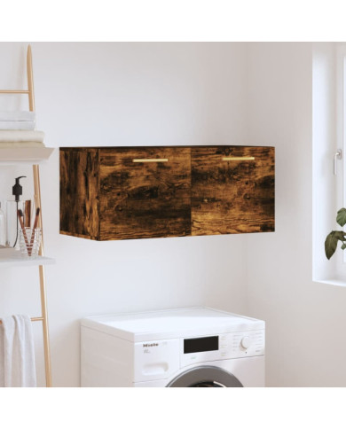 Armoire murale chêne fumé 80x36,5x35 cm bois d'ingénierie | Mobilier & Déco
