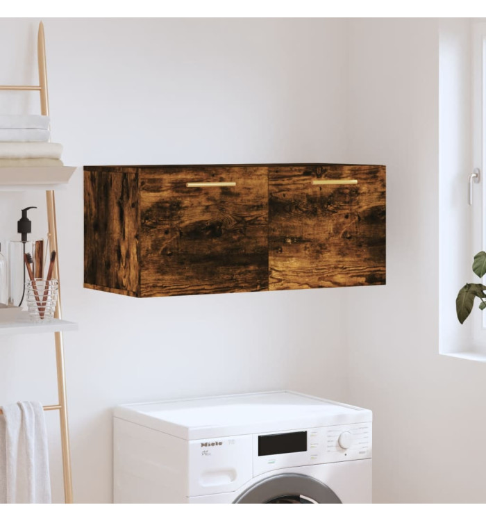 Armoire murale chêne fumé 80x36,5x35 cm bois d'ingénierie | Mobilier & Déco