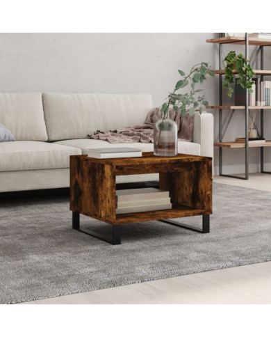 Table basse chêne fumé 60x50x40 cm bois d'ingénierie | Mobilier & Déco