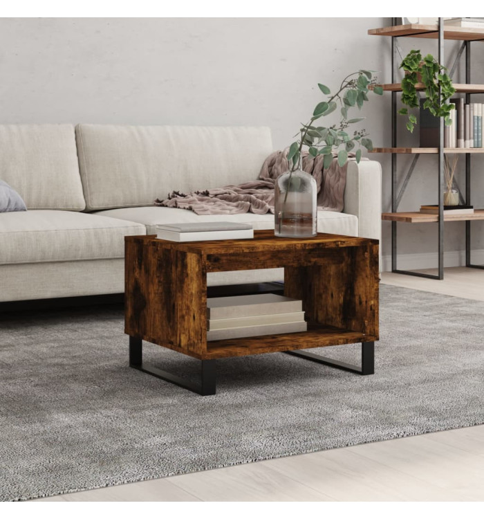 Table basse chêne fumé 60x50x40 cm bois d'ingénierie | Mobilier & Déco