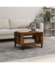 Table basse chêne fumé 60x50x40 cm bois d'ingénierie | Mobilier & Déco