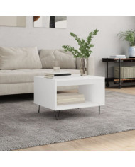 Table basse blanc 60x50x40 cm bois d'ingénierie | Mobilier & Déco