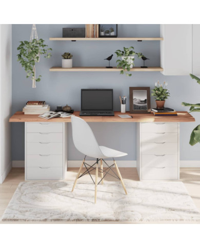 Dessus de table marron clair bois chêne massif traité | Mobilier & Déco