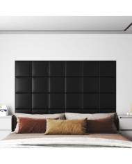 Panneaux muraux 12 pcs Noir 30x30 cm Similicuir 1,08 m² | Mobilier & Déco