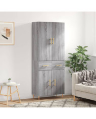 Buffet haut Sonoma gris 69,5x34x180 cm Bois d'ingénierie | Mobilier & Déco