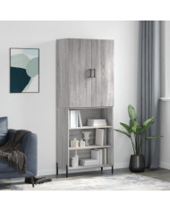 Buffet haut Sonoma gris 69,5x34x180 cm Bois d'ingénierie | Mobilier & Déco