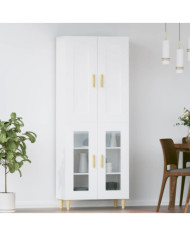 Buffet haut Blanc 69,5x34x180 cm Bois d'ingénierie | Mobilier & Déco