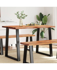 Table à manger 110x70x75 cm bois d'acacia solide à bord vif | Mobilier & Déco