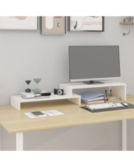 Support de moniteur Blanc (52-101)x22x14 cm Bois de pin solide | Mobilier & Déco