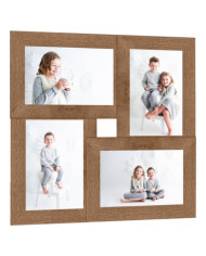 Collage de cadres photo pour photo de 4x(10x15 cm) Marron MDF | Mobilier & Déco