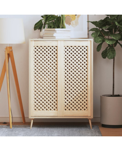 Portes d'armoires en treillis 2 pcs 39,5x99 cm pin massif | Mobilier & Déco
