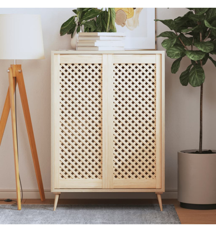 Portes d'armoires en treillis 2 pcs 39,5x99 cm pin massif | Mobilier & Déco