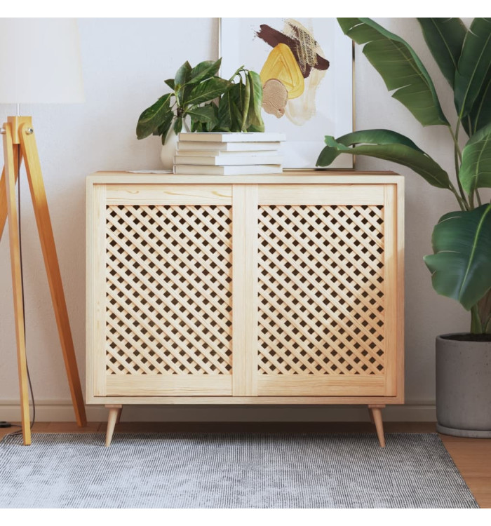 Portes d'armoires en treillis 2 pcs 49,5x69 cm pin massif | Mobilier & Déco