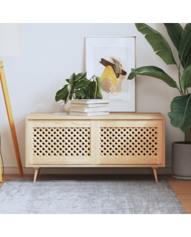 Portes d'armoires en treillis 2 pcs 59,5x39,5 cm pin massif | Mobilier & Déco