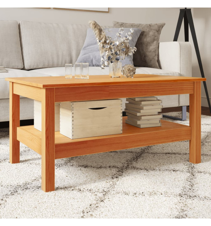 Table basse cire marron 80x50x40 cm bois massif de pin | Mobilier & Déco