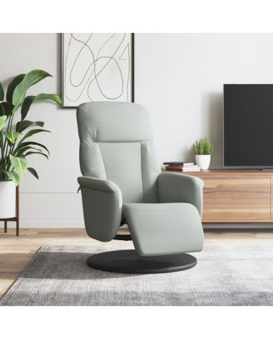 Fauteuil inclinable avec repose-pied gris clair velours | Mobilier & Déco