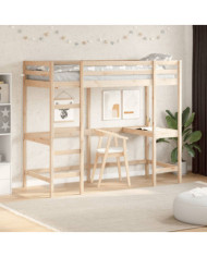 Lit superposé sans matelas 75x190 cm bois de pin massif | Mobilier & Déco