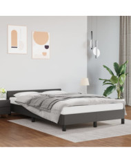 Cadre de lit sans matelas gris 120x190 cm similicuir | Mobilier & Déco