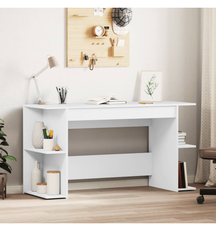 Bureau blanc 140x50x75 cm bois d'ingénierie | Mobilier & Déco