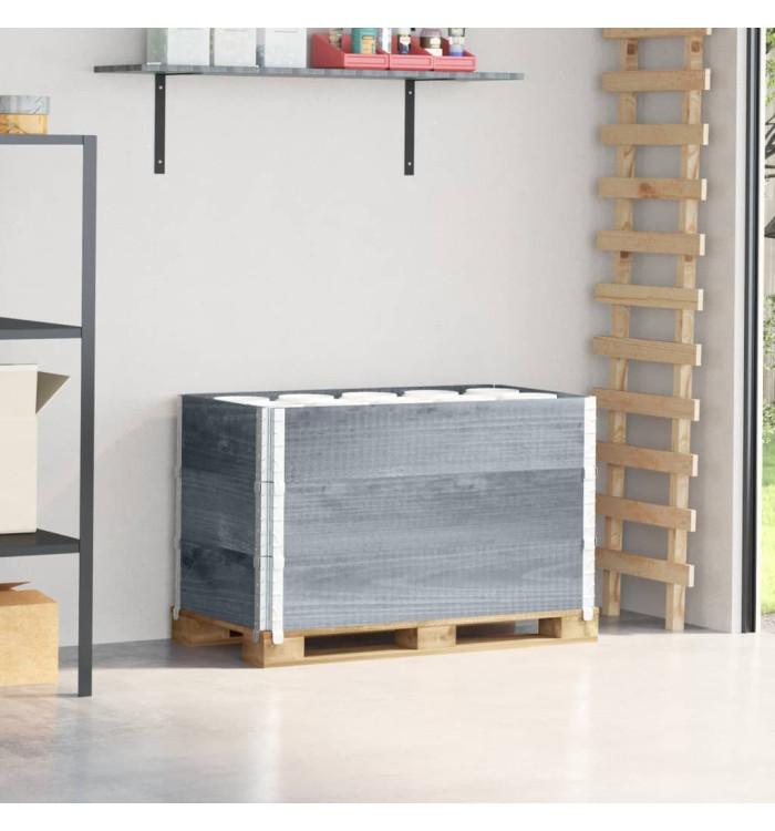 Colliers de palette 3 pcs gris 100x50 cm bois de pin solide | Mobilier & Déco