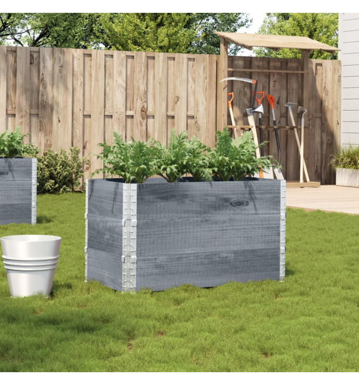 Jardinière gris 100x50 cm bois massif de pin | Mobilier & Déco