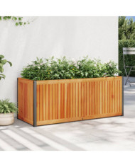 Jardinière 110x45x44 cm bois massif d'acacia et acier | Mobilier & Déco