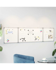 Tableau blanc magnétique pliable 160x40x1,7 cm aluminium | Mobilier & Déco