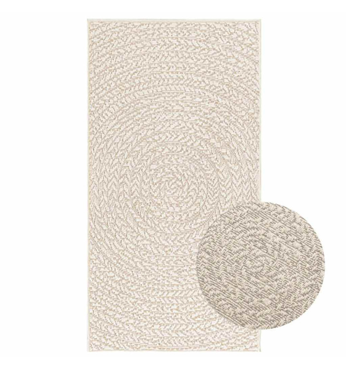 Tapis ZIZUR crème 60x110 cm aspect de jute intérieur extérieur | Mobilier & Déco