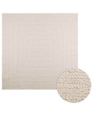 Tapis ZIZUR crème 200x200 cm aspect de jute intérieur extérieur | Mobilier & Déco