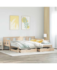 Lit de jour avec gigogne et tiroirs sans matelas 80x200 cm | Mobilier & Déco