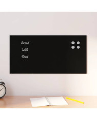 Tableau noir magnétique mural Noir 60x30 cm Verre trempé | Mobilier & Déco