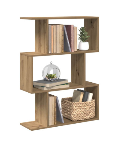 Étagère séparatrice de pièce à 3 niveaux chêne artisanal | Mobilier & Déco