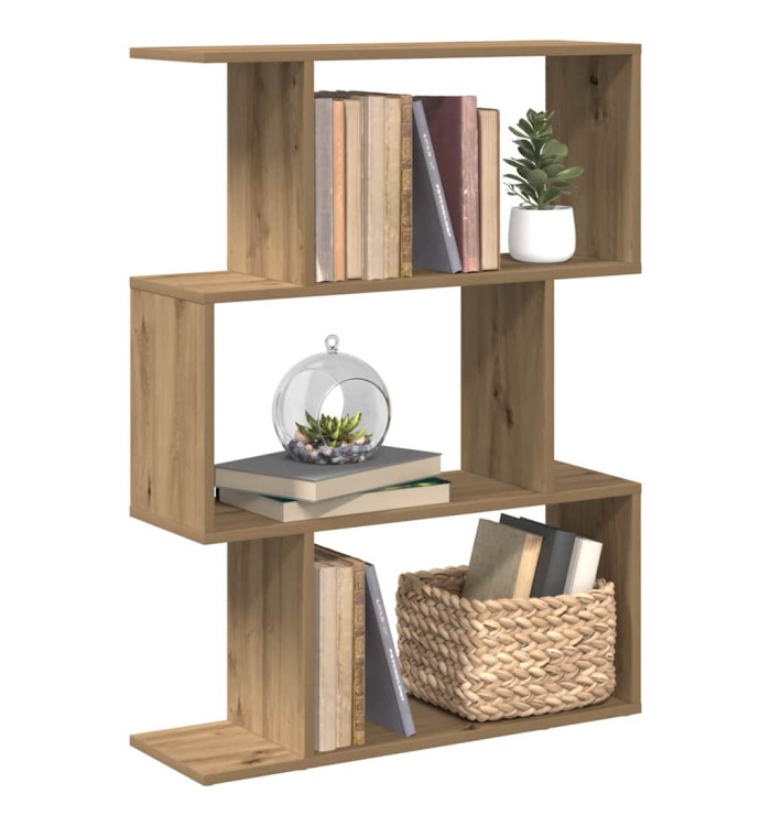 Étagère séparatrice de pièce à 3 niveaux chêne artisanal | Mobilier & Déco