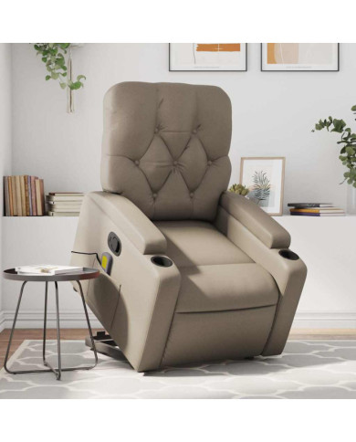 Fauteuil inclinable de massage Cappuccino Similicuir | Mobilier & Déco