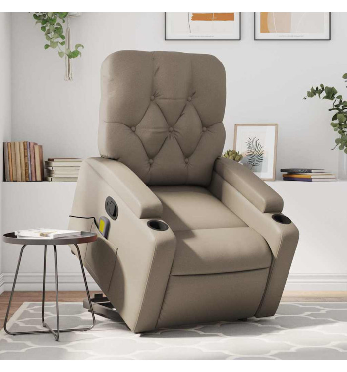 Fauteuil inclinable de massage Cappuccino Similicuir | Mobilier & Déco