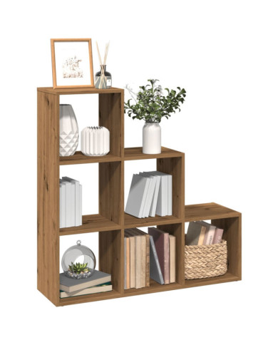 Étagère séparatrice de pièce à 3 niveaux chêne artisanal | Mobilier & Déco