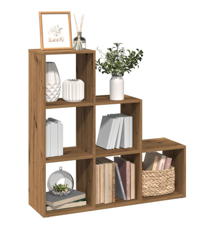 Étagère séparatrice de pièce à 3 niveaux chêne artisanal | Mobilier & Déco