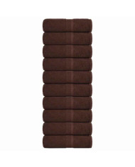 Serviettes de visage 10 pcs marron 30x30 cm 360 g/m² 100% coton | Mobilier & Déco