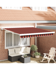 Store rétractable automatique orange et marron 300x250 cm | Mobilier & Déco