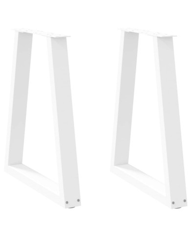 Pieds de table à manger en forme de V, 2 pièces, blanc, 50x(72-73,3) cm, acier | Mobilier & Déco