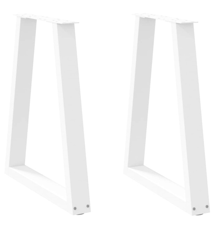 Pieds de table à manger en forme de V, 2 pièces, blanc, 50x(72-73,3) cm, acier | Mobilier & Déco